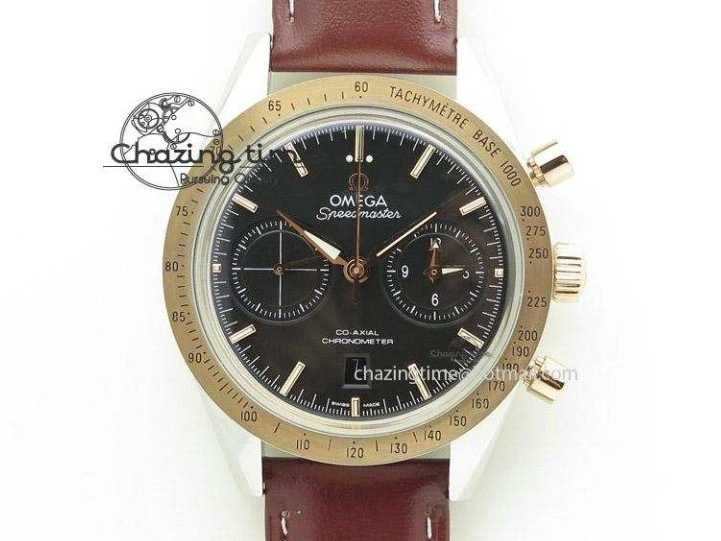 0219 Modern De Ville Date RG MKF 1:1 Best Edition White Textured Dial Roman Marker on Brown Leather Strap A 7752